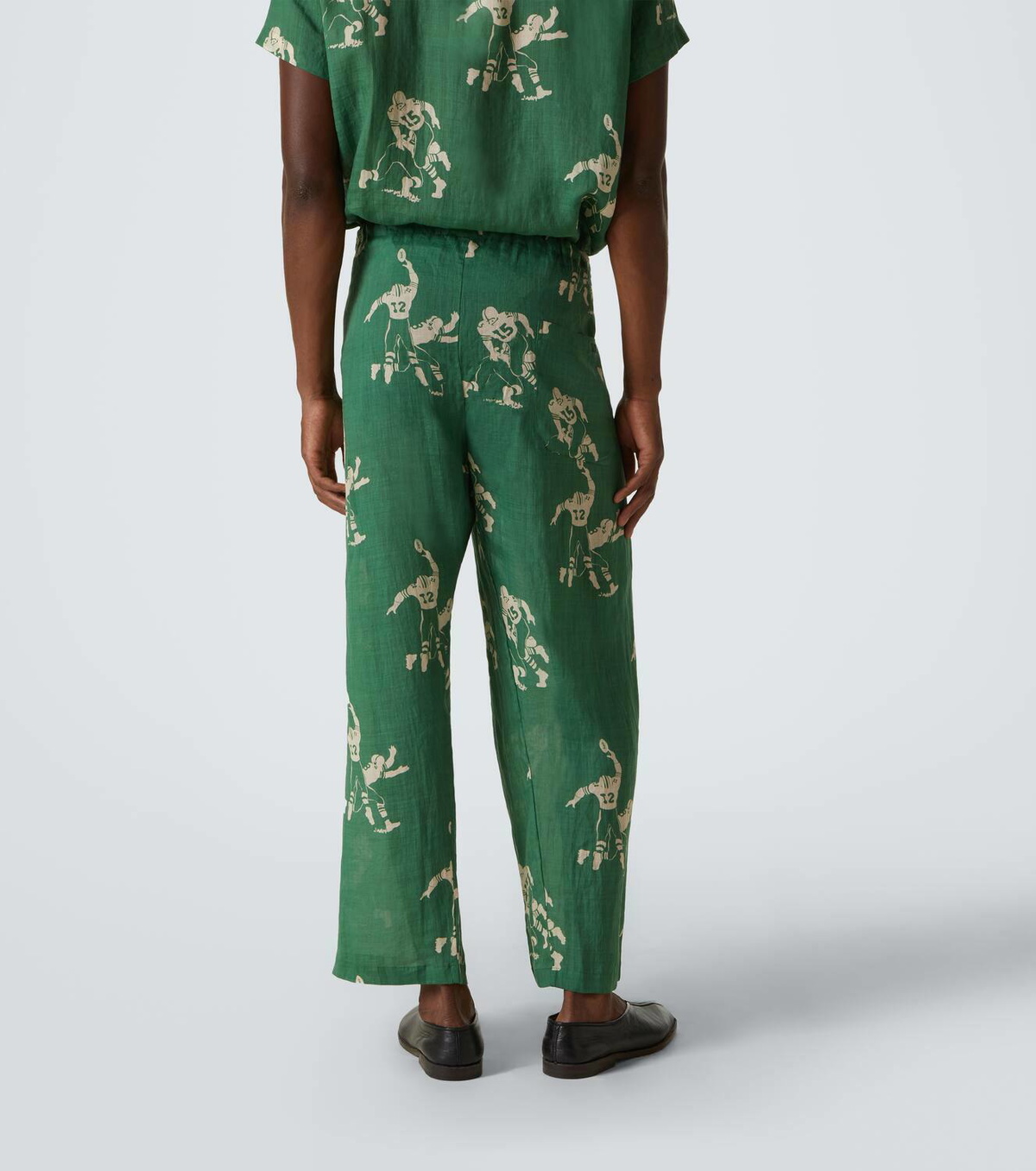 Bode Football linen pajama pants