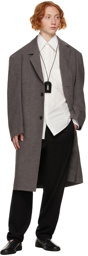Lemaire Grey Wool Suit Coat