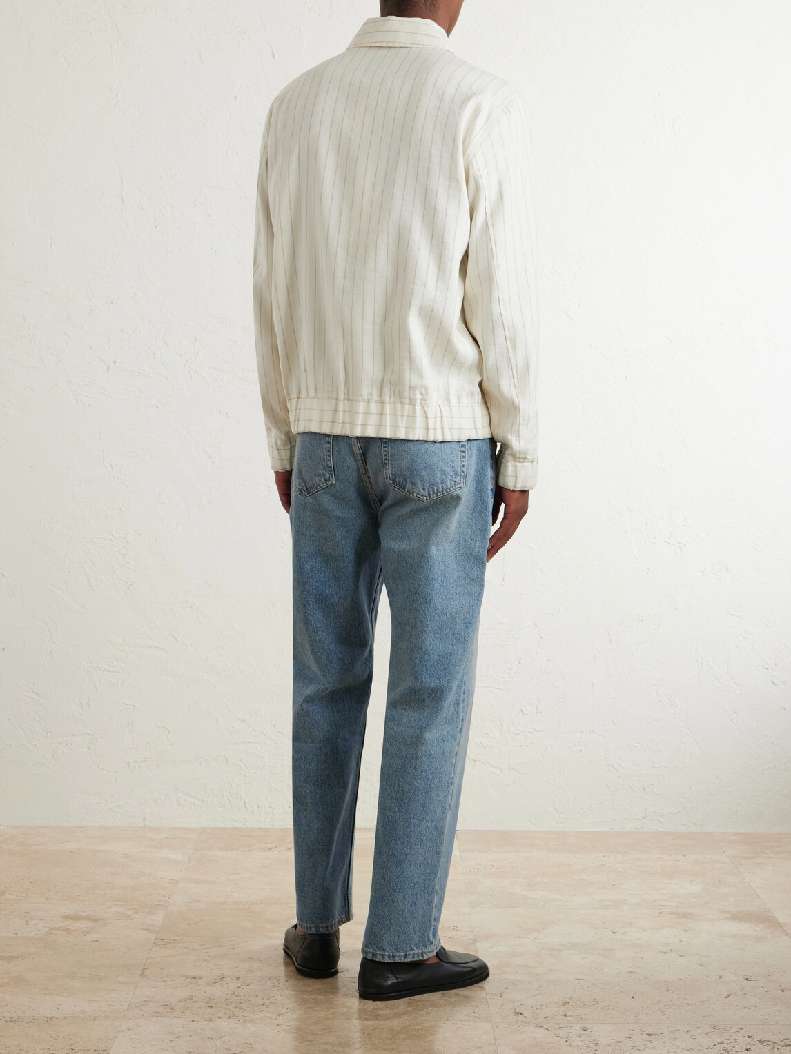 Frescobol Carioca - Tomas Striped Linen and Cotton-Blend Blouson Jacket - Neutrals