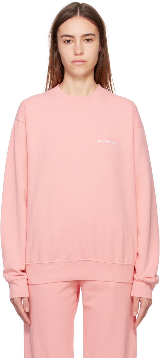 Sporty & Rich Pink Serif Sweatshirt Sporty & Rich