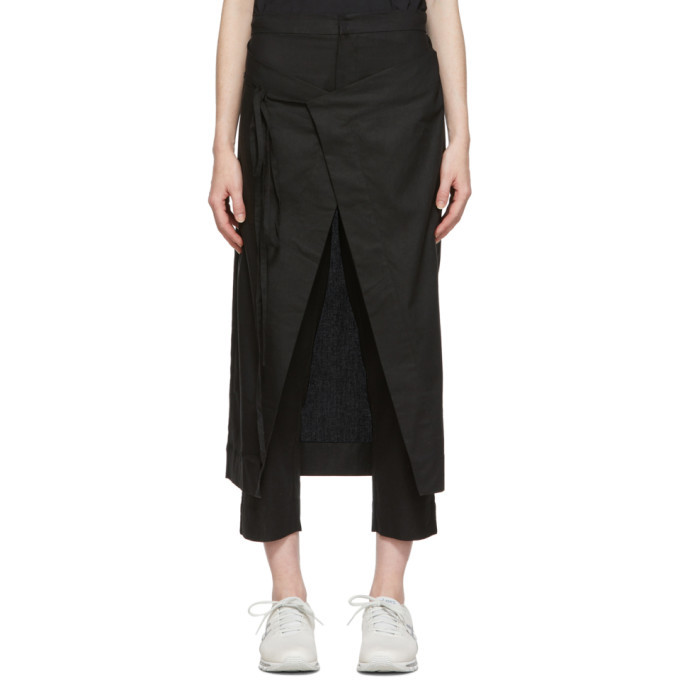 Edit Black Wrap Over Boy Trousers Editions M.R