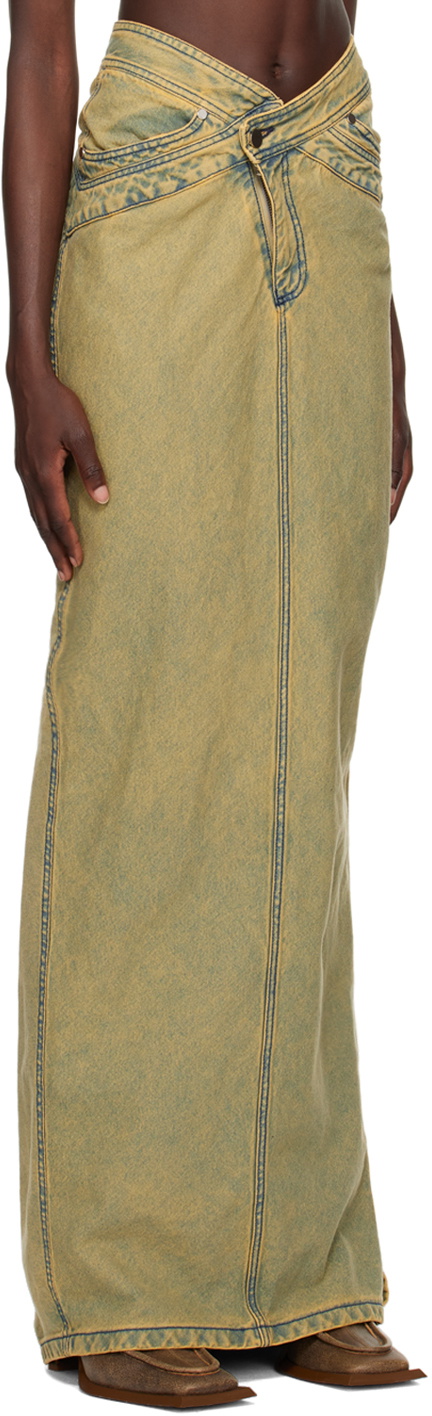 Masha Popova Blue & Yellow Trail Maxi Skirt