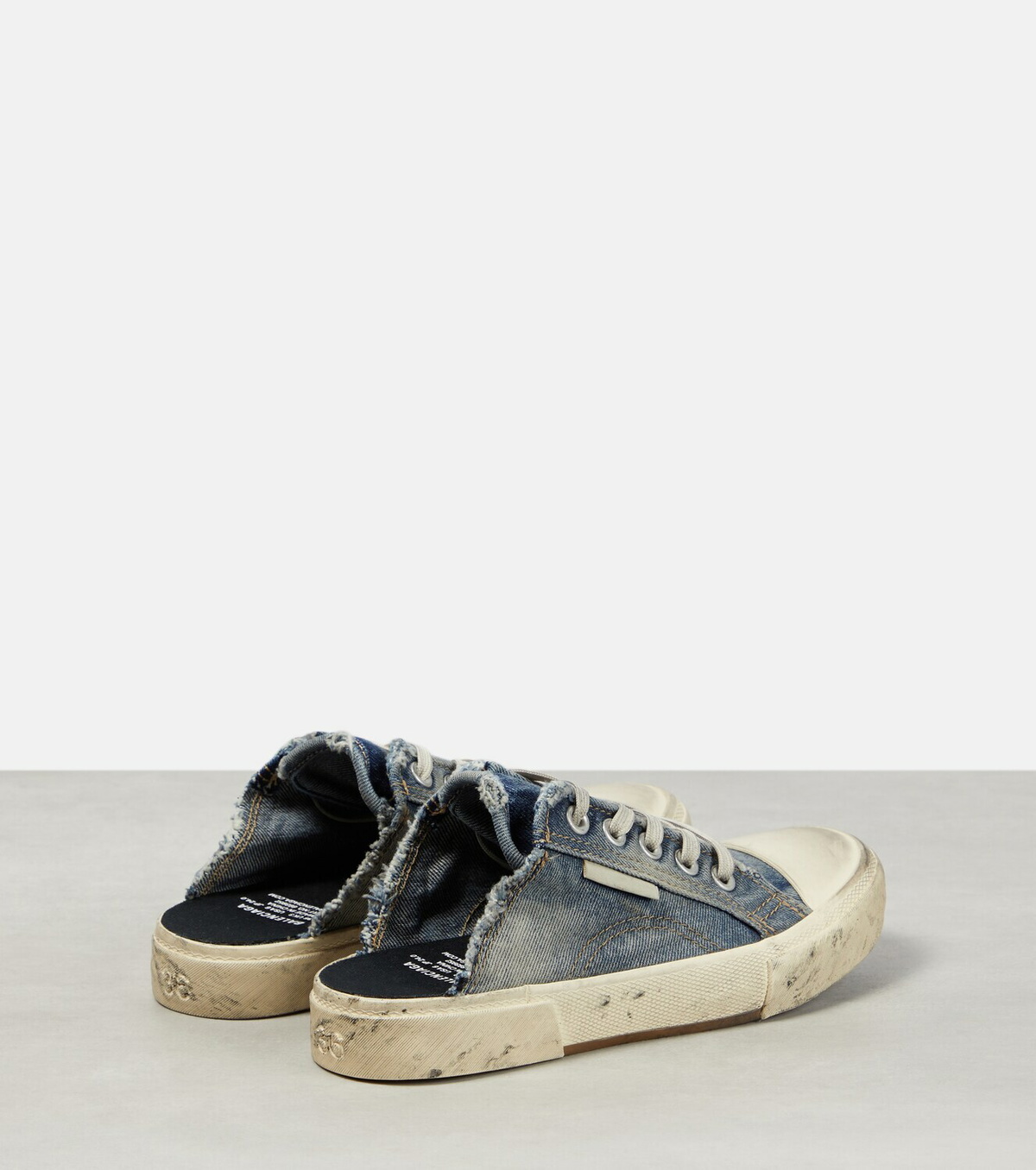Balenciaga Paris distressed denim mules Balenciaga