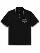 AMIRI - Arts District Logo-Embroidered Cotton-Piqué Polo Shirt - Black