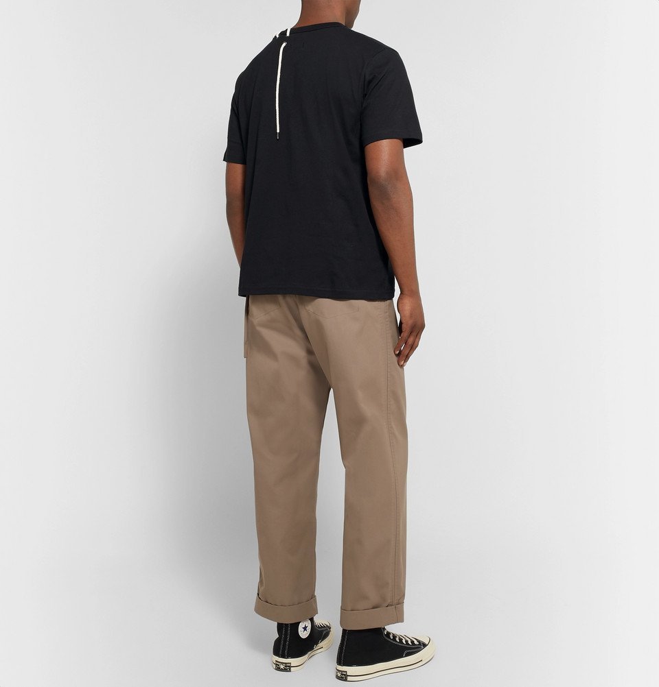 Craig Green - Lace-Detailed Mélange Bonded-Jersey T-Shirt
