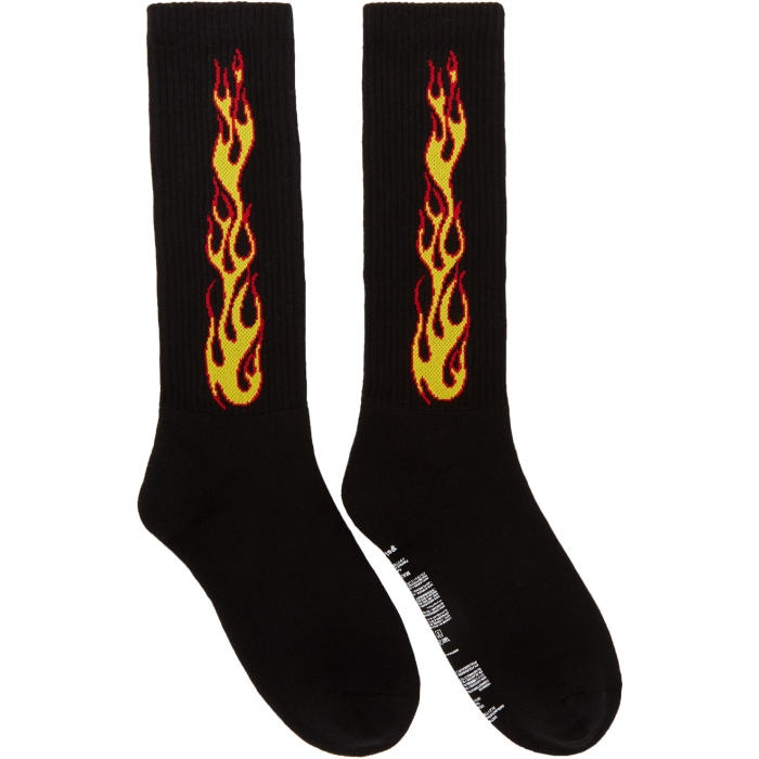 Photo: Palm Angels Black Flames Socks 
