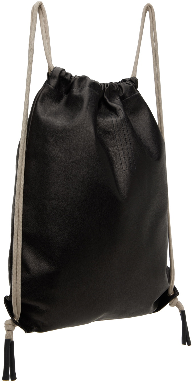 Rick Owens Black Drawstring Backpack