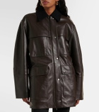 Vince Wool-trimmed leather jacket