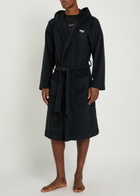 Boss Hooded Terry Robe Black