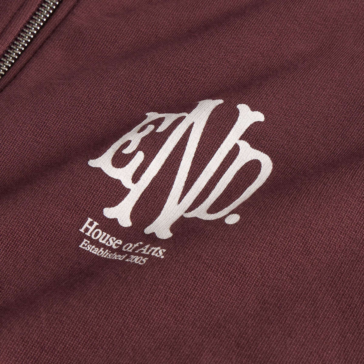 END. Mono Zip Hoodie in Oxblood