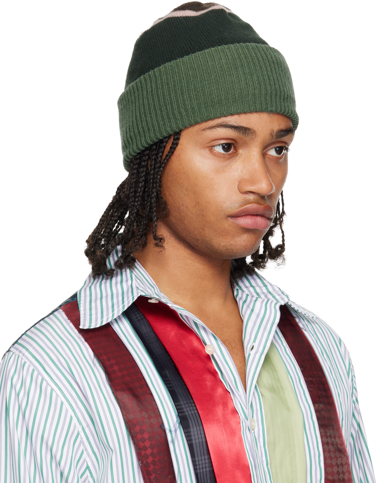 Edward Cuming Green Top-View Beanie