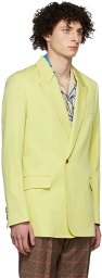 Paul Smith Yellow One-Button Wool Blazer