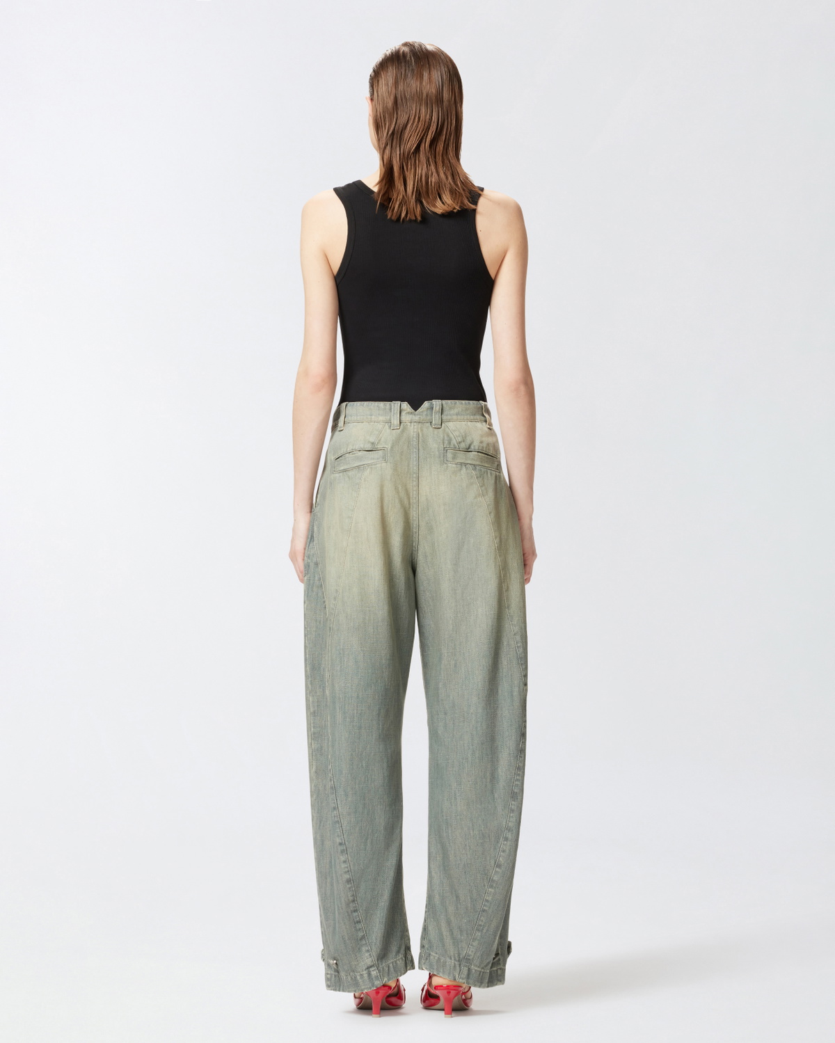 Pinko Vintage Denim P Pants Jeans With Balloon Leg Light Vintage Wash