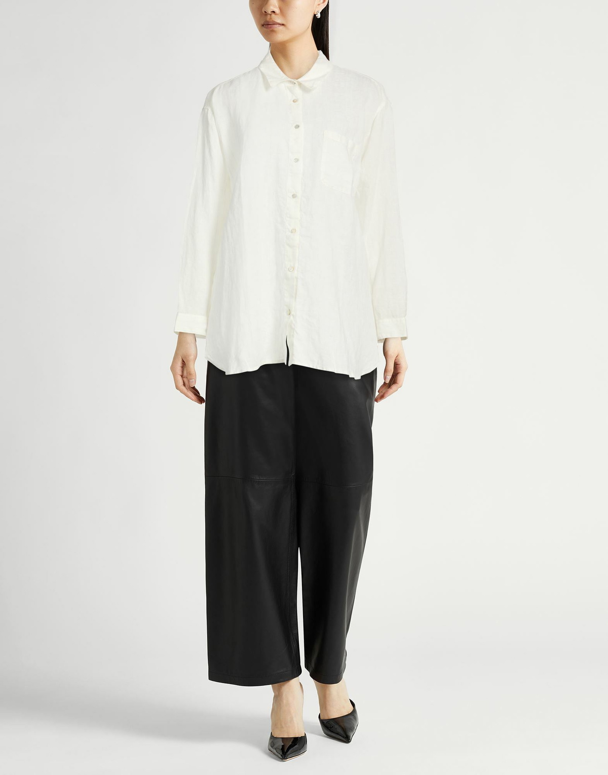 120% Lino Womens Shirt Ivory