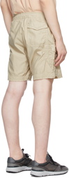 John Elliott Beige Cotton Poplin Frame Shorts