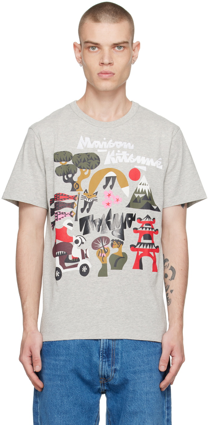 Maison Kitsuné Gray Bill Rebholz Edition 'Tokyo' T-Shirt Maison