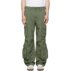 BALMAIN Khaki Cotton Linen Cargo Pants
