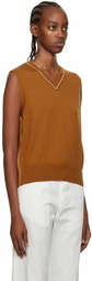 Rosetta Getty Orange V-Neck Sweater Vest