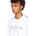 Balmain White Logo Long Sleeve T-Shirt