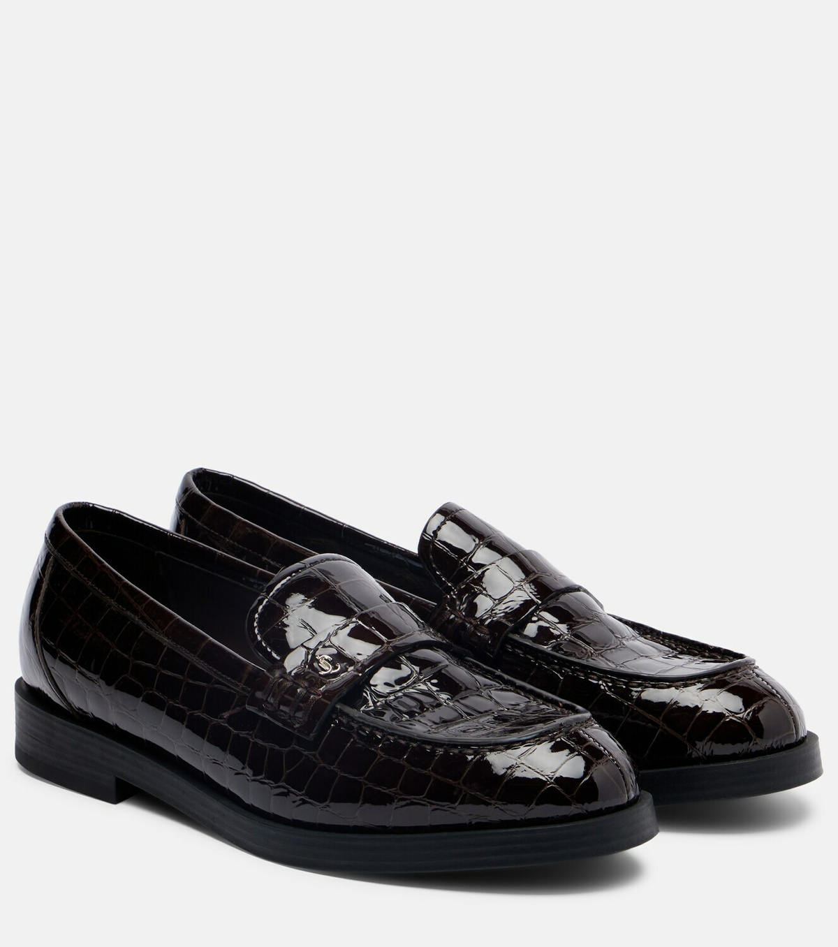 Jimmy Choo Ivy croc-effect patent leather loafers