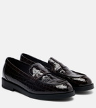 Jimmy Choo Ivy croc-effect patent leather loafers