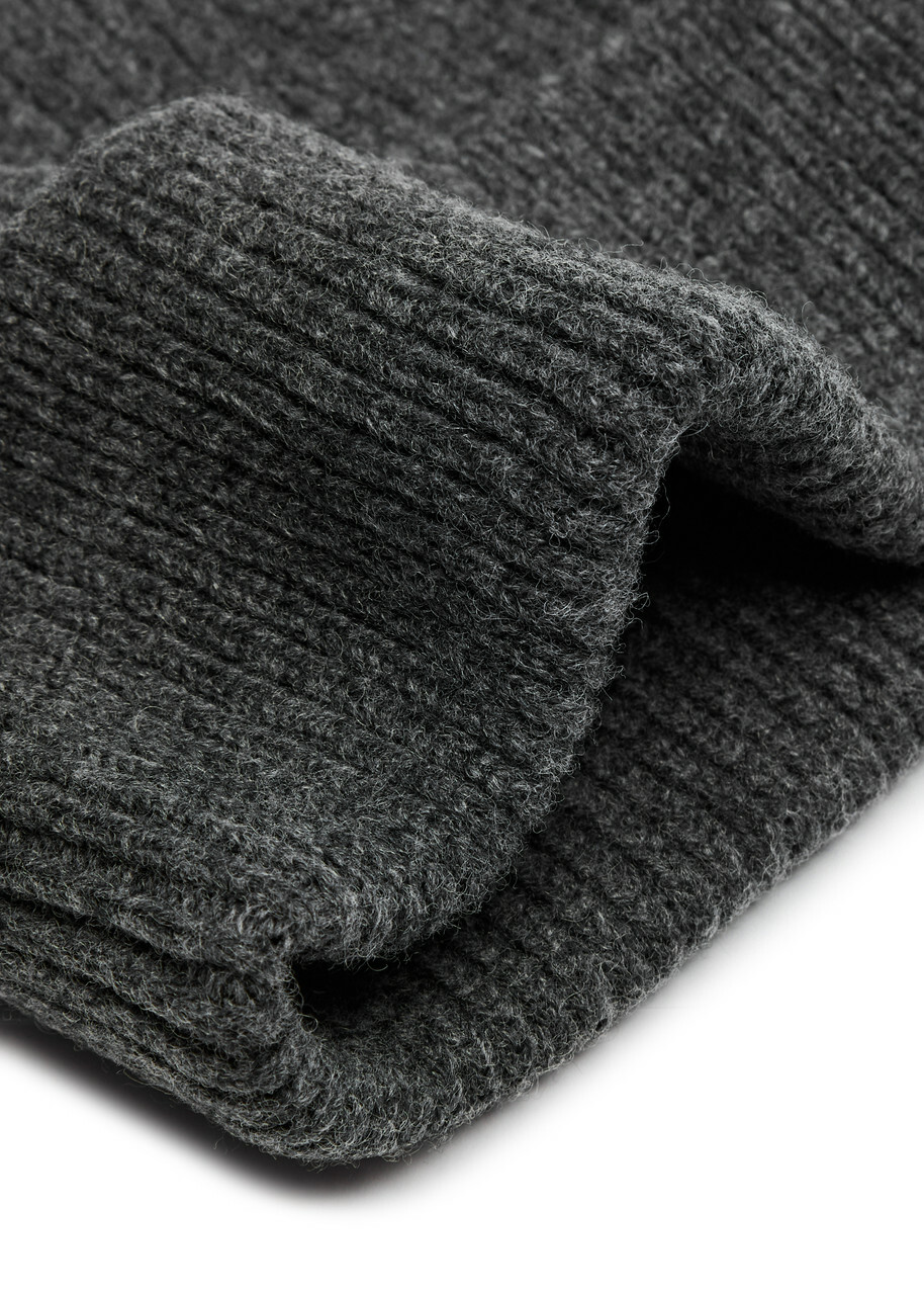 Colorful Standard Ribbed Wool Beanie - Grey - One Size