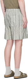 XENIA TELUNTS Green & White Nine AM Shorts