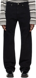 System Black Straight Slim Bootscut Denim Jeans