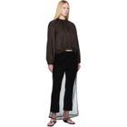 AMOMENTO Black Sheer Lace Long Maxi Skirt