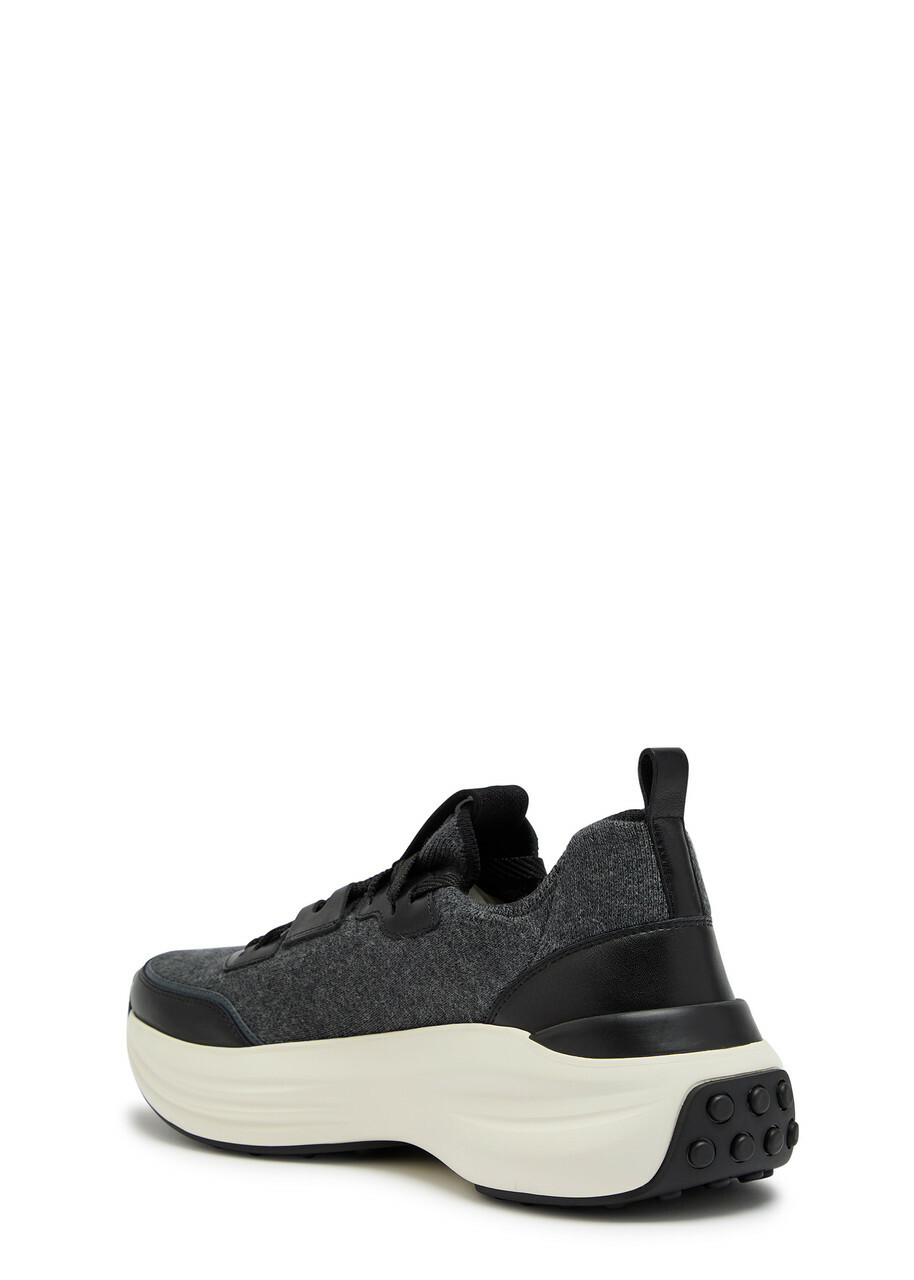 Tods Sportiva 81L Panelled Knit Sneakers Brown