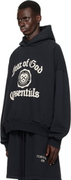 Fear of God ESSENTIALS Black Heavy Fleece Vintage Shrunken Hoodie
