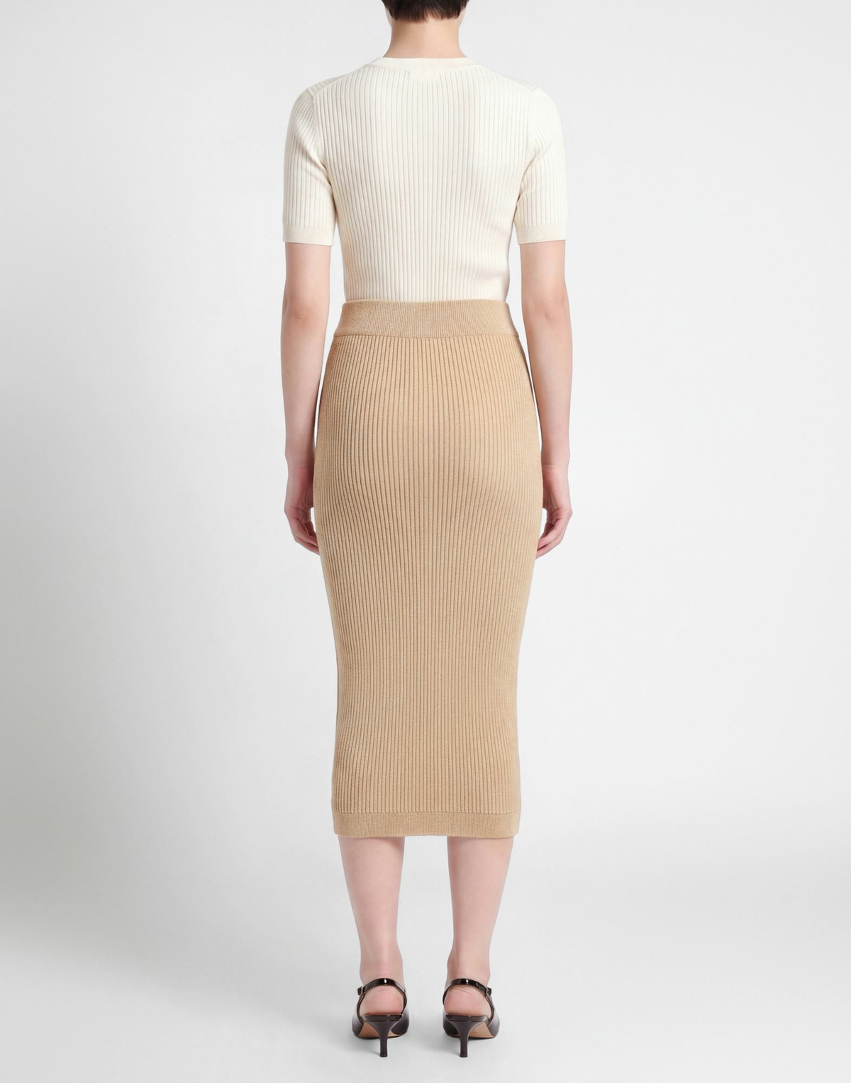 Balmain Womens Midi skirt in Beige