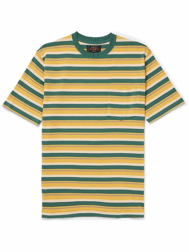 Photo: Beams Plus - Striped Cotton-Jersey T-Shirt - Green