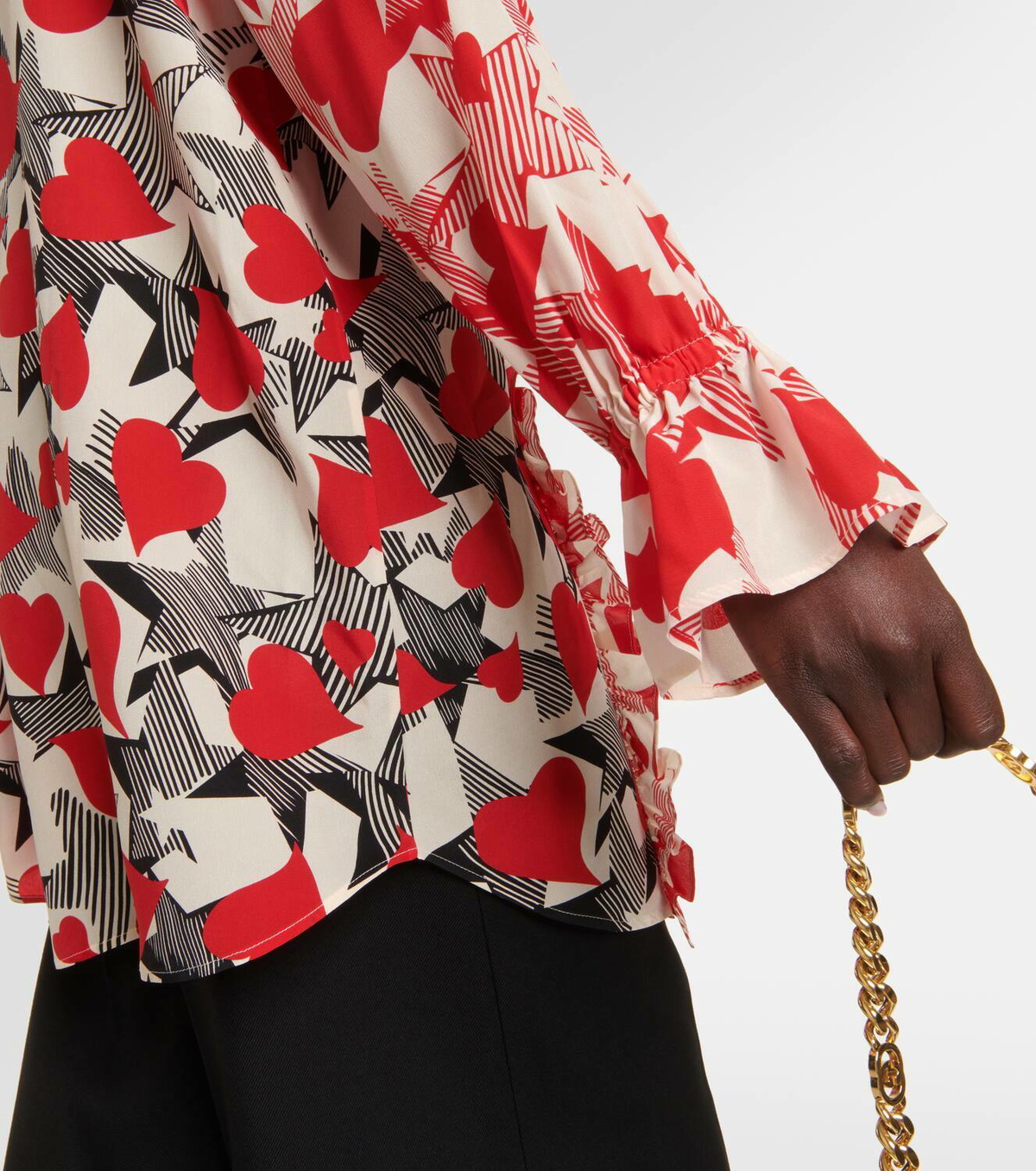 Gucci Ruffled printed silk blouse Gucci