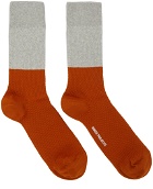 NORSE PROJECTS Grey & Orange Colorblock Bjarki Socks