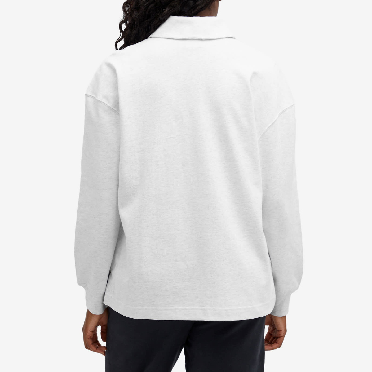 Nike Women's Essential Oversized Long-Sleeve Polo in Heather/Brown