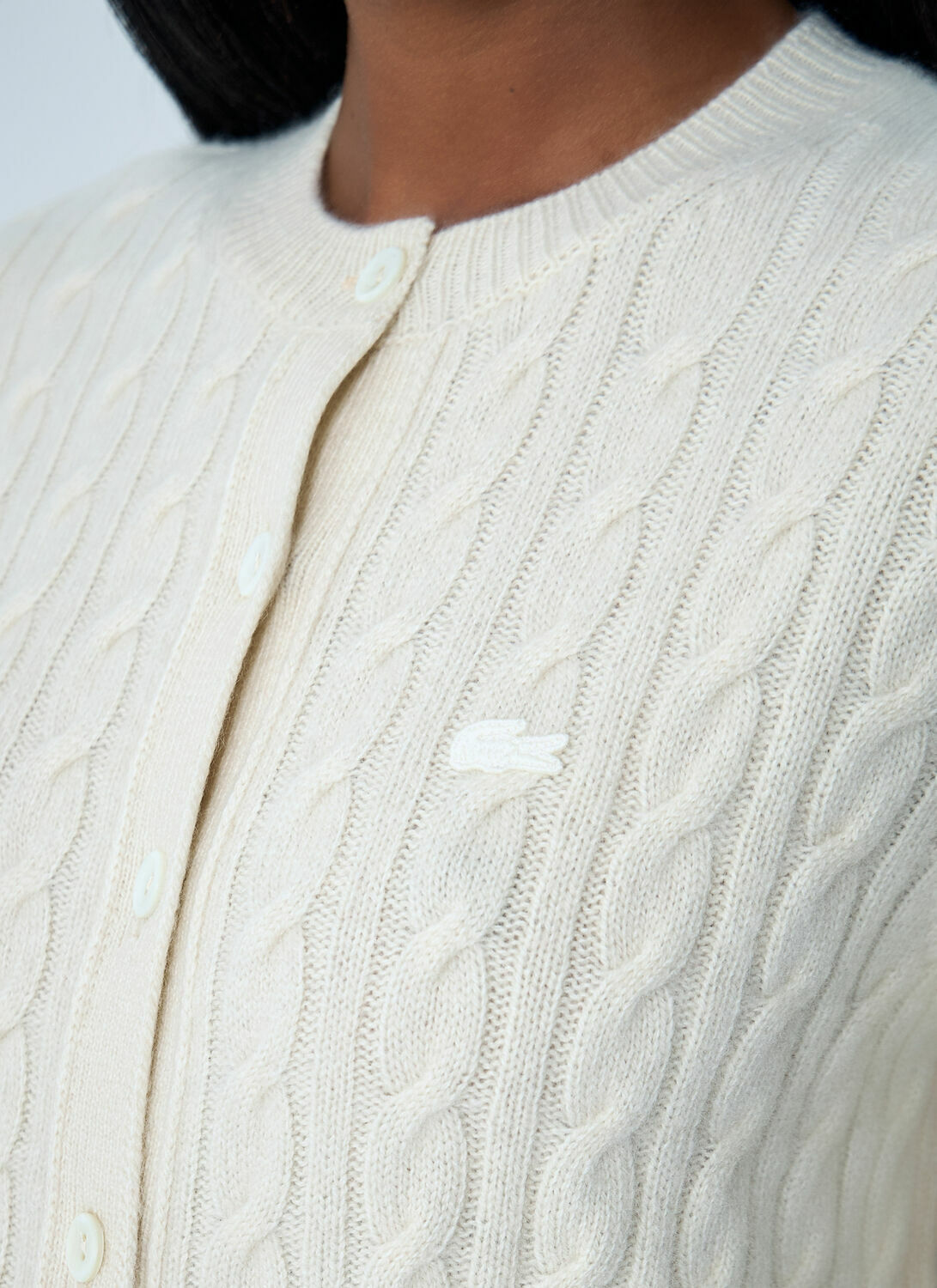 Lacoste Cable Knit Cardigan