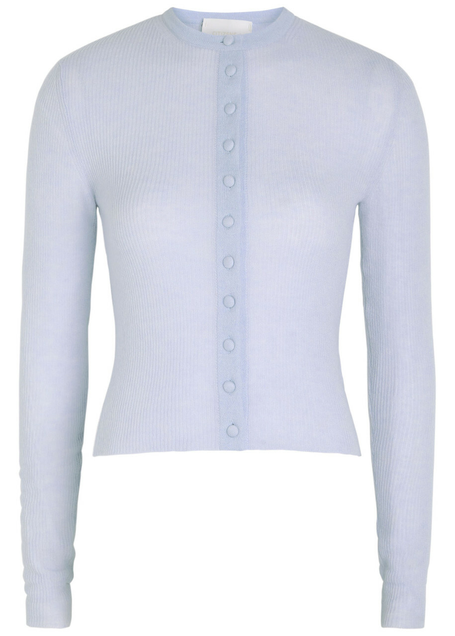 Citizens OF Humanity Tabitha Wool and Cashmere-blend Cardigan Light Blue