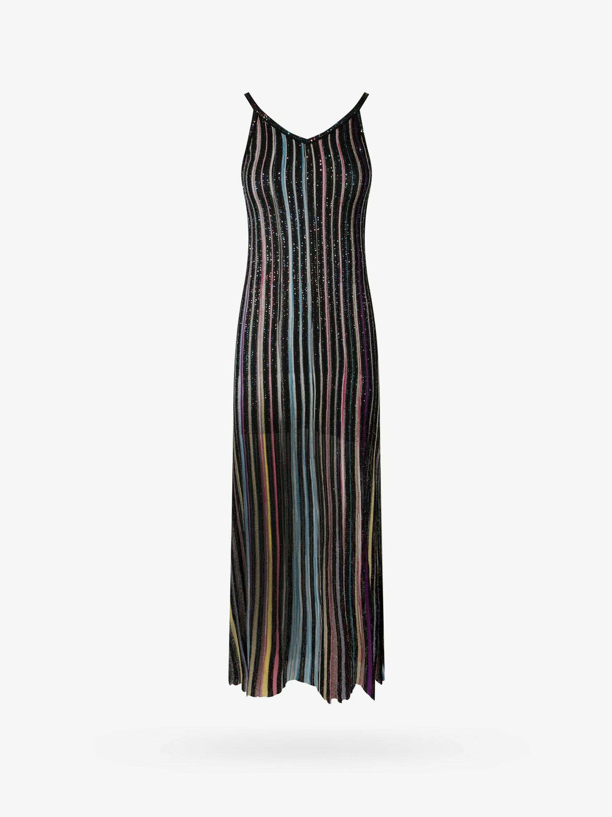 comfortable womens black dress shoes Missoni Black Zig Zag Sequin Print Sleeveless Maxi Dress with Matching –  Sellier