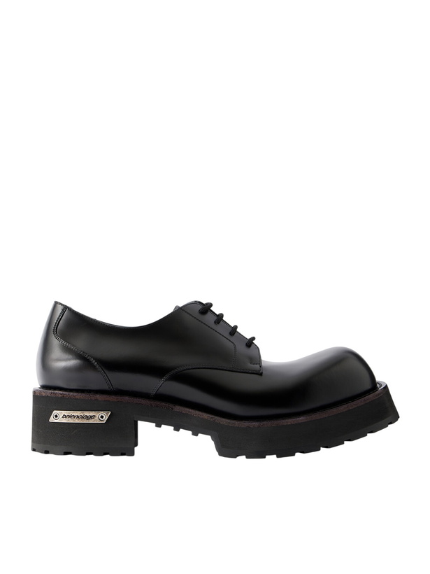 Photo: Balenciaga - Venom Leather Derby Shoes - Black