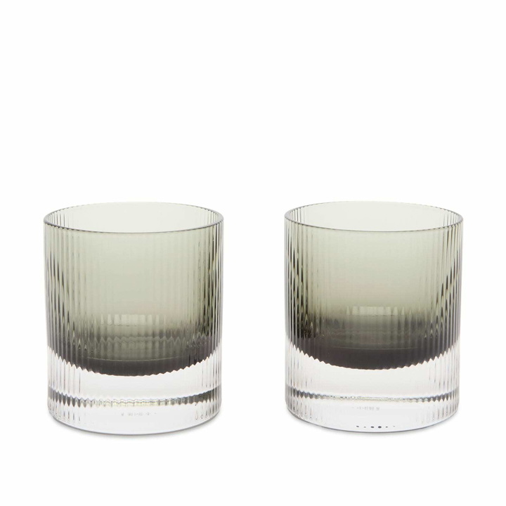 Photo: ferm LIVING Ripple Tumbler Glasses - Set of 2 in Smoked Grey 