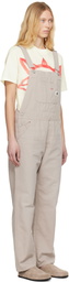 Carhartt Work In Progress Beige Bib Straight Overalls