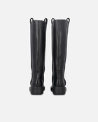 Pinko High Leather Boots With Logo Detail Limo Black