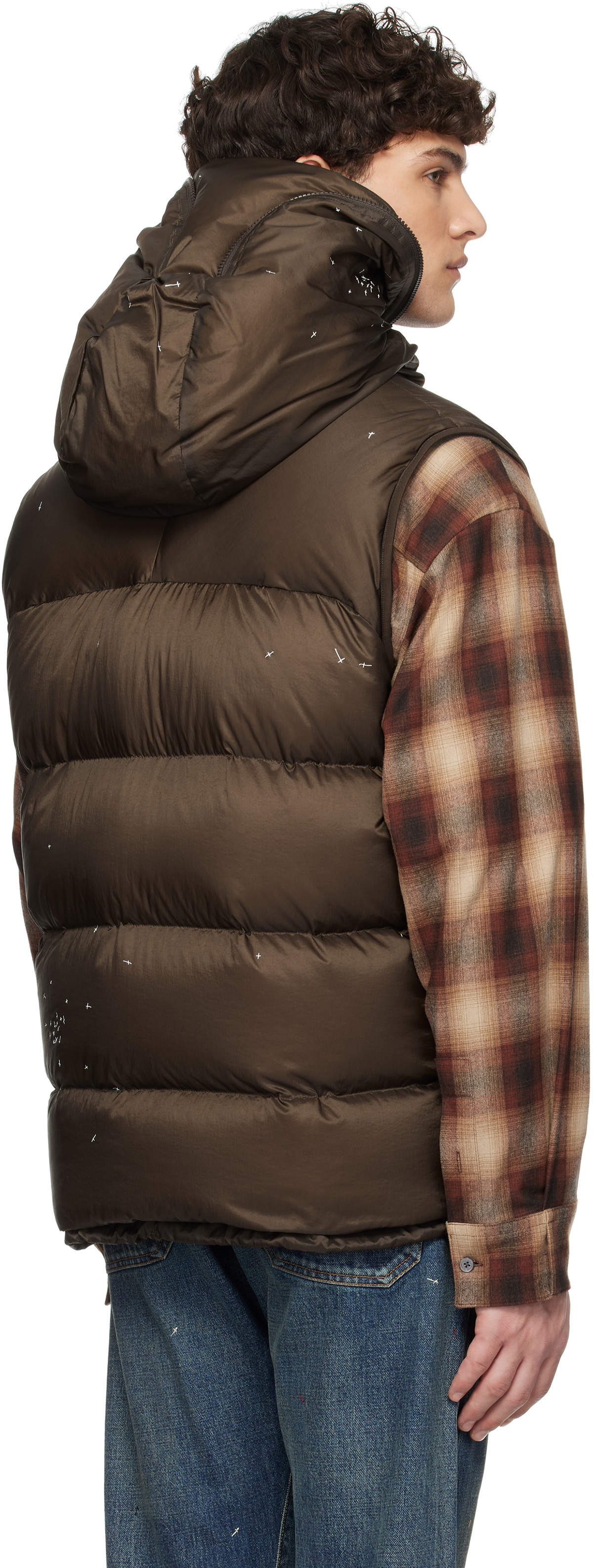 UNDERCOVER Brown Quilted Down Vest
