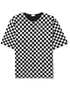 SAINT LAURENT - Checked Organic Cotton-Jersey T-Shirt - Black