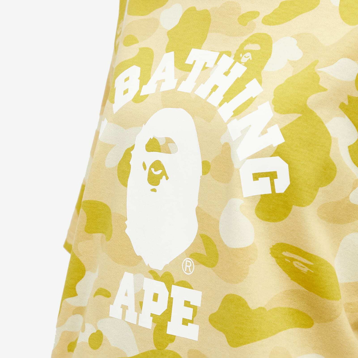 A Bathing Ape Women's Color Camo College T-Shirt Relax in Yellow