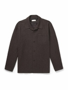 Amomento - Camp-Collar Wool-Flannel Shirt - Brown