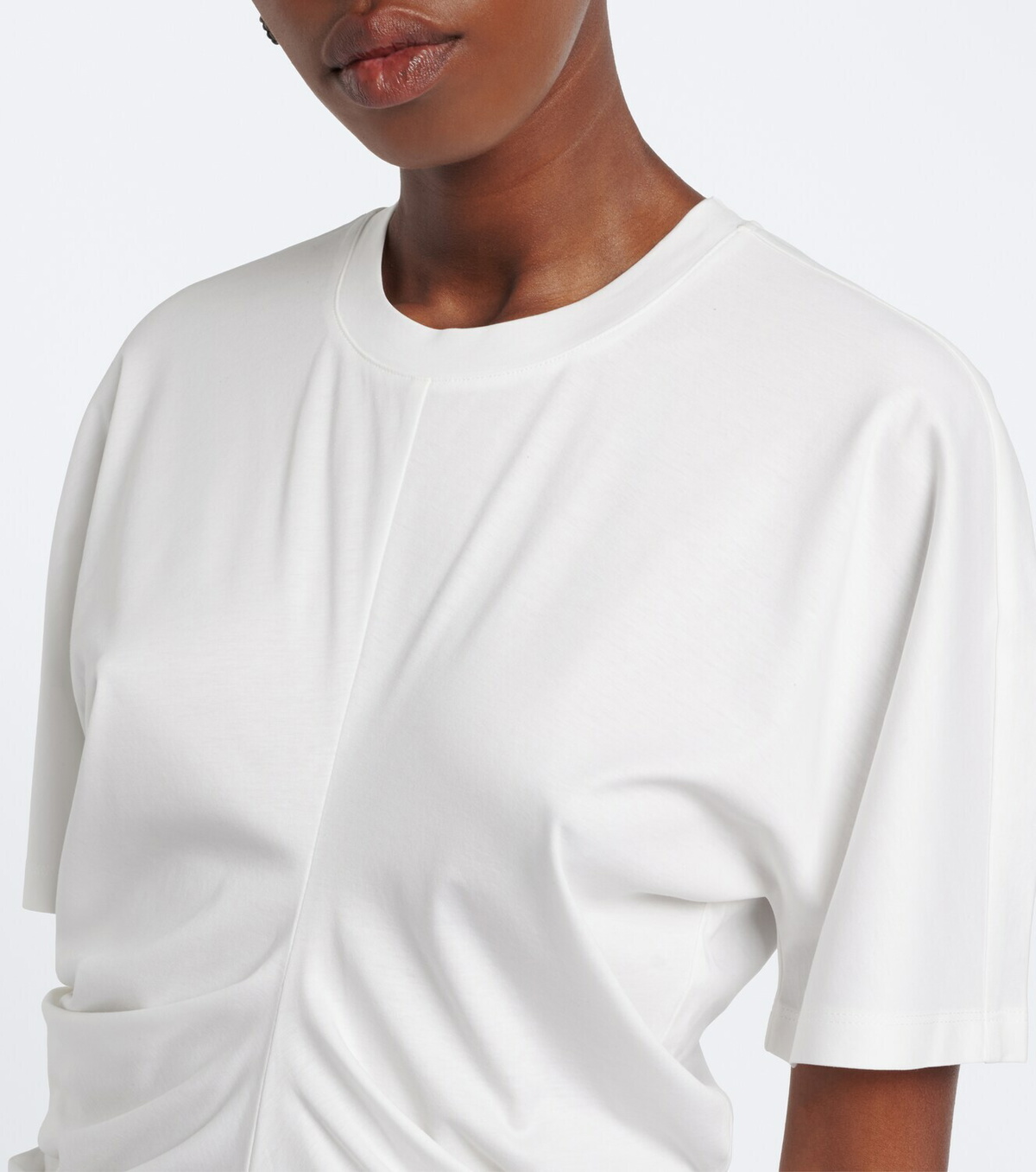 Róhe Gathered cotton and silk-blend t-shirt