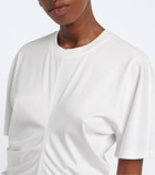Róhe Gathered cotton and silk-blend t-shirt