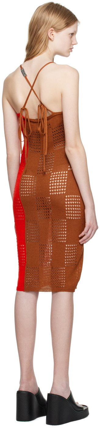 Andersson Bell Red & Brown Keira Midi Dress